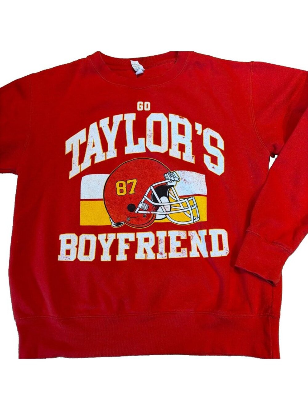 Travis Kelce Sweatshirt Go Taylor's Boyfriend Taylor Swift Size M Red Chiefs NFL